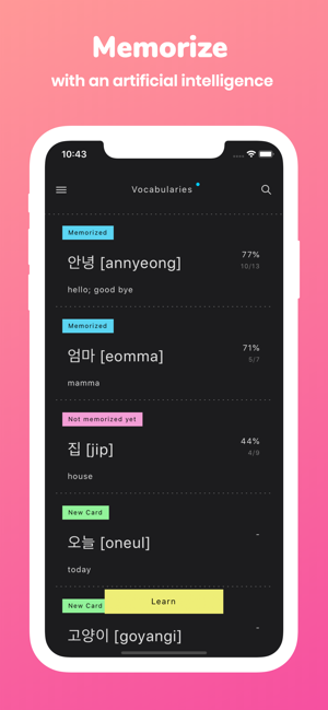 Memorize: Learn Korean Words(圖1)-速報App