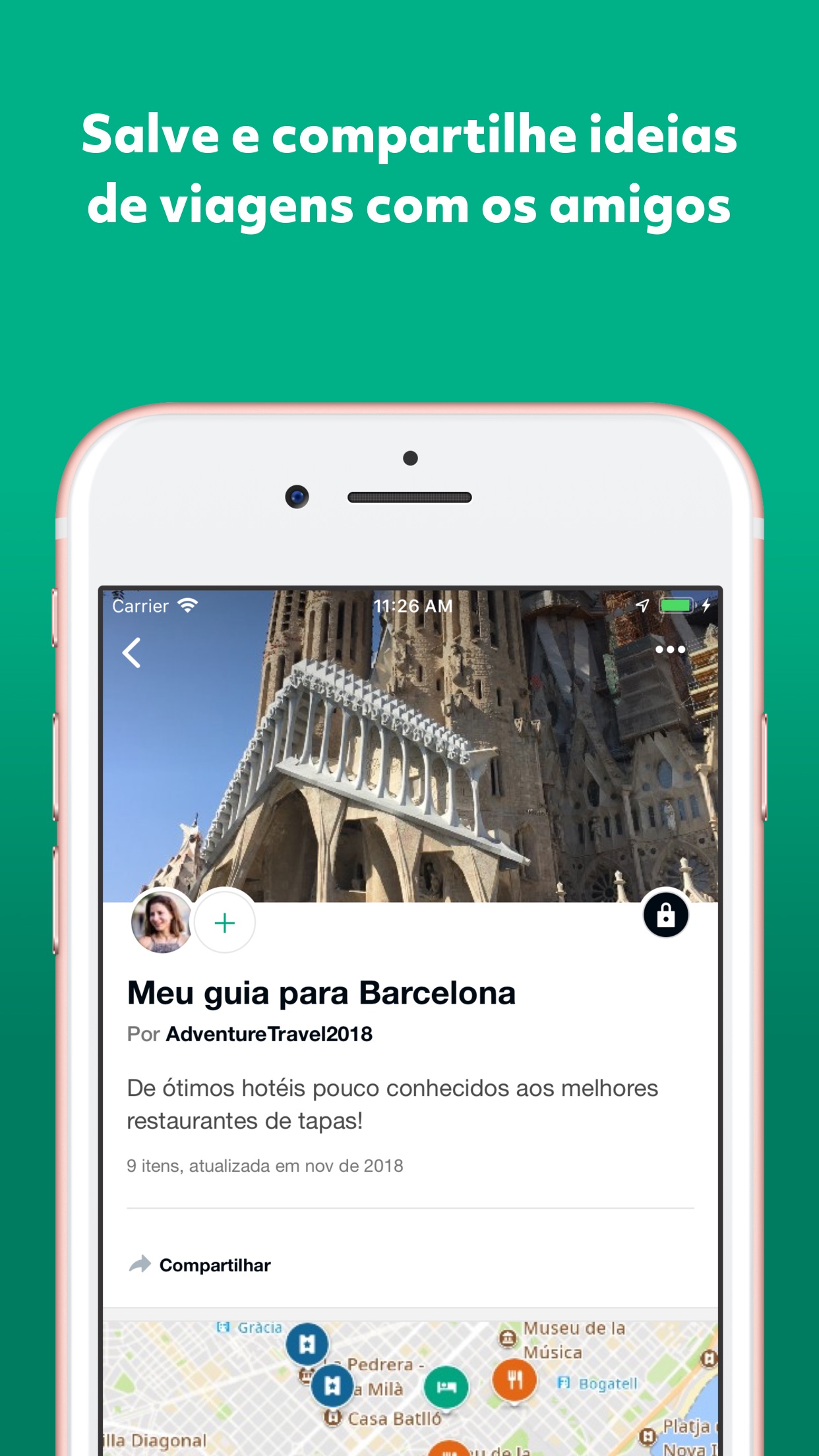 Screenshot do app TripAdvisor: hotéis, voos