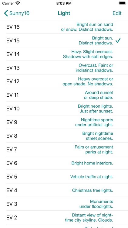 Sunny16 exposure calculator