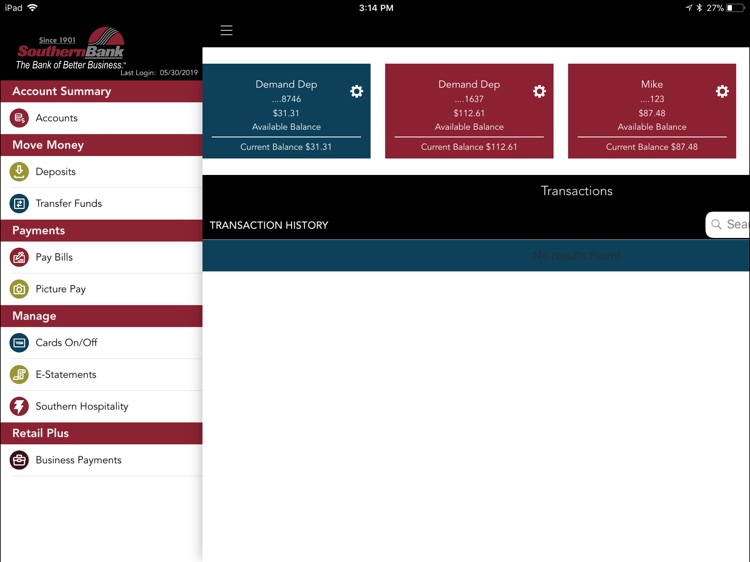 Southern Bank Biz for iPad