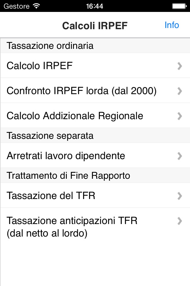 Calcoli IRPEF screenshot 2