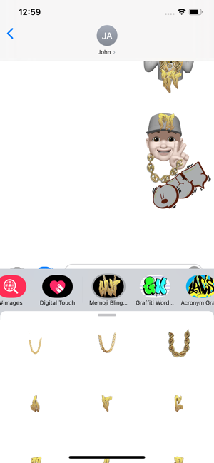 Memoji Bling Gold Chain Graffi