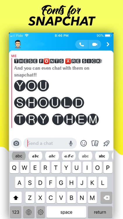 Fonts for Snapchat Keyboard