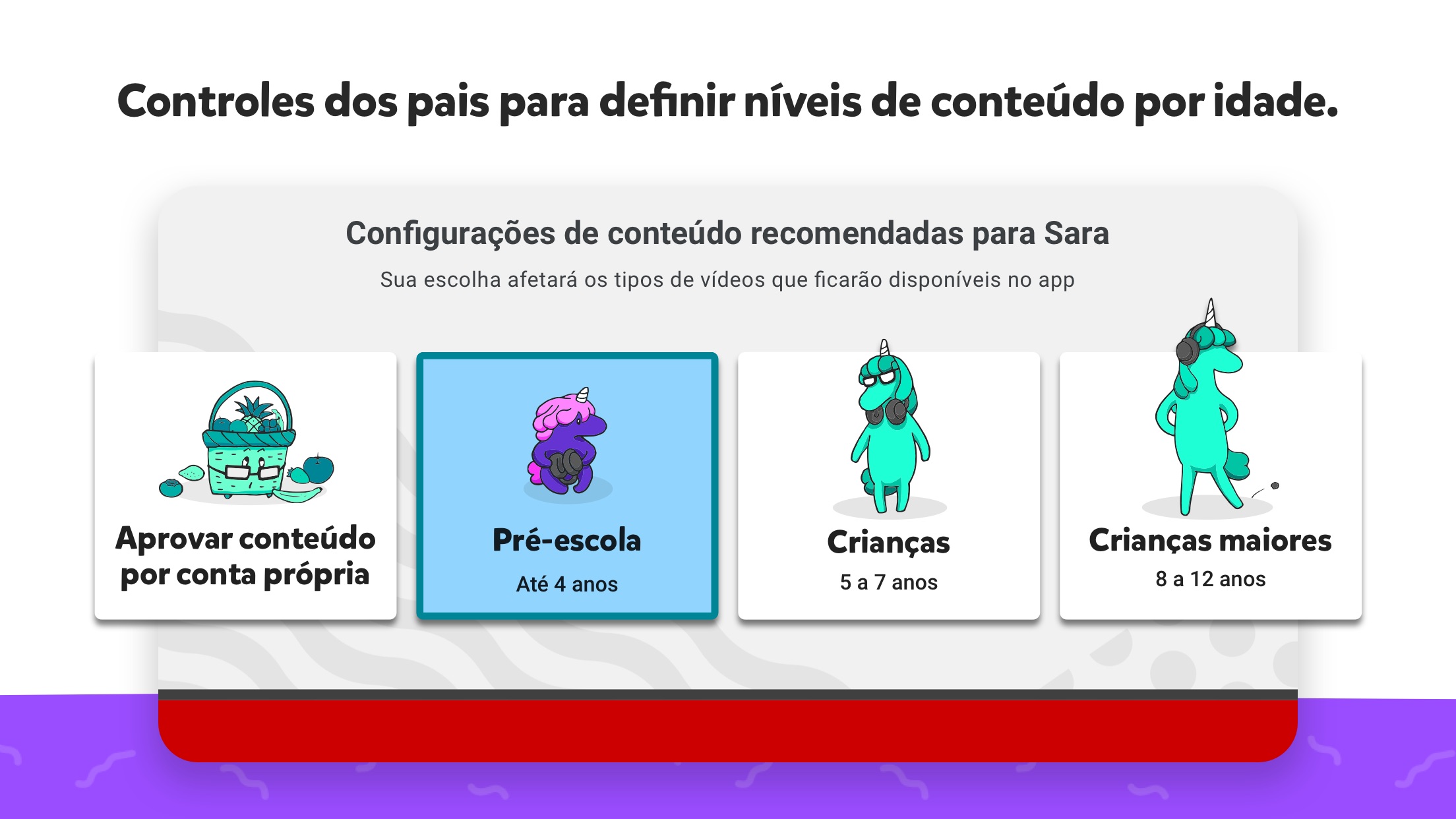 Screenshot do app YouTube Kids