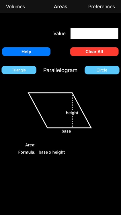 Areas Calculator