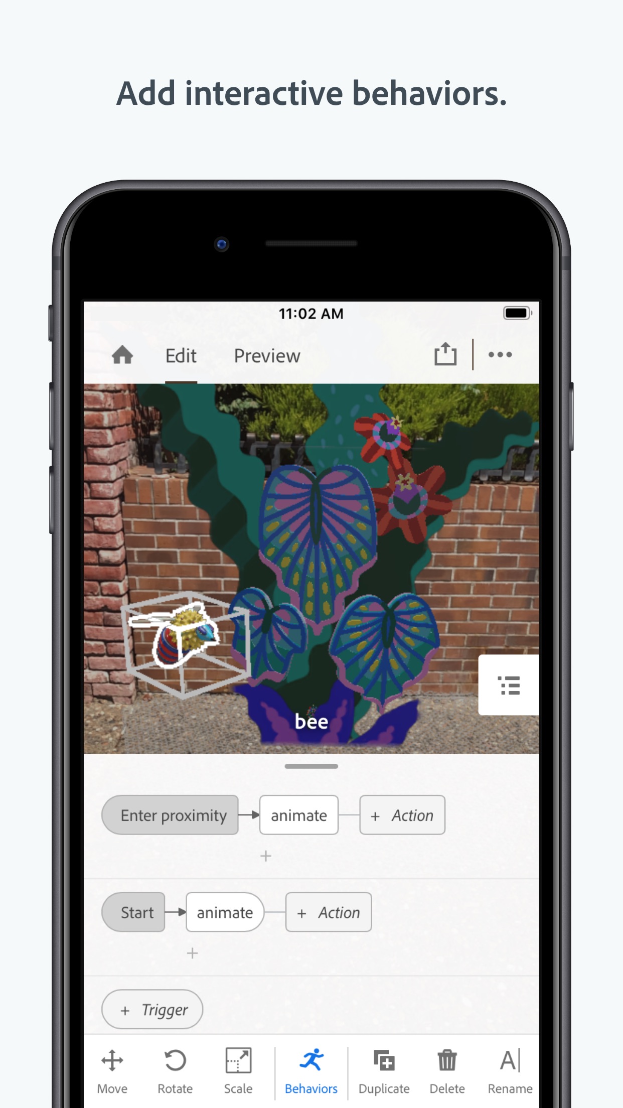 Screenshot do app Adobe Aero