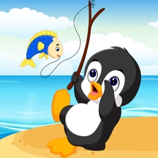 Activities of Baby Penguin Fishing