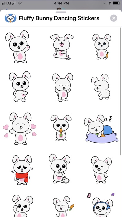 Fluffy Bunny Dancing Stickers