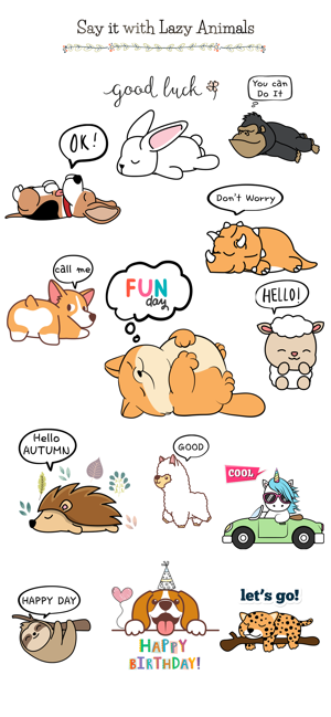 Say it with Lazy Animals