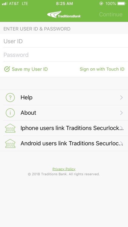 Traditions Bank Mobile Banking