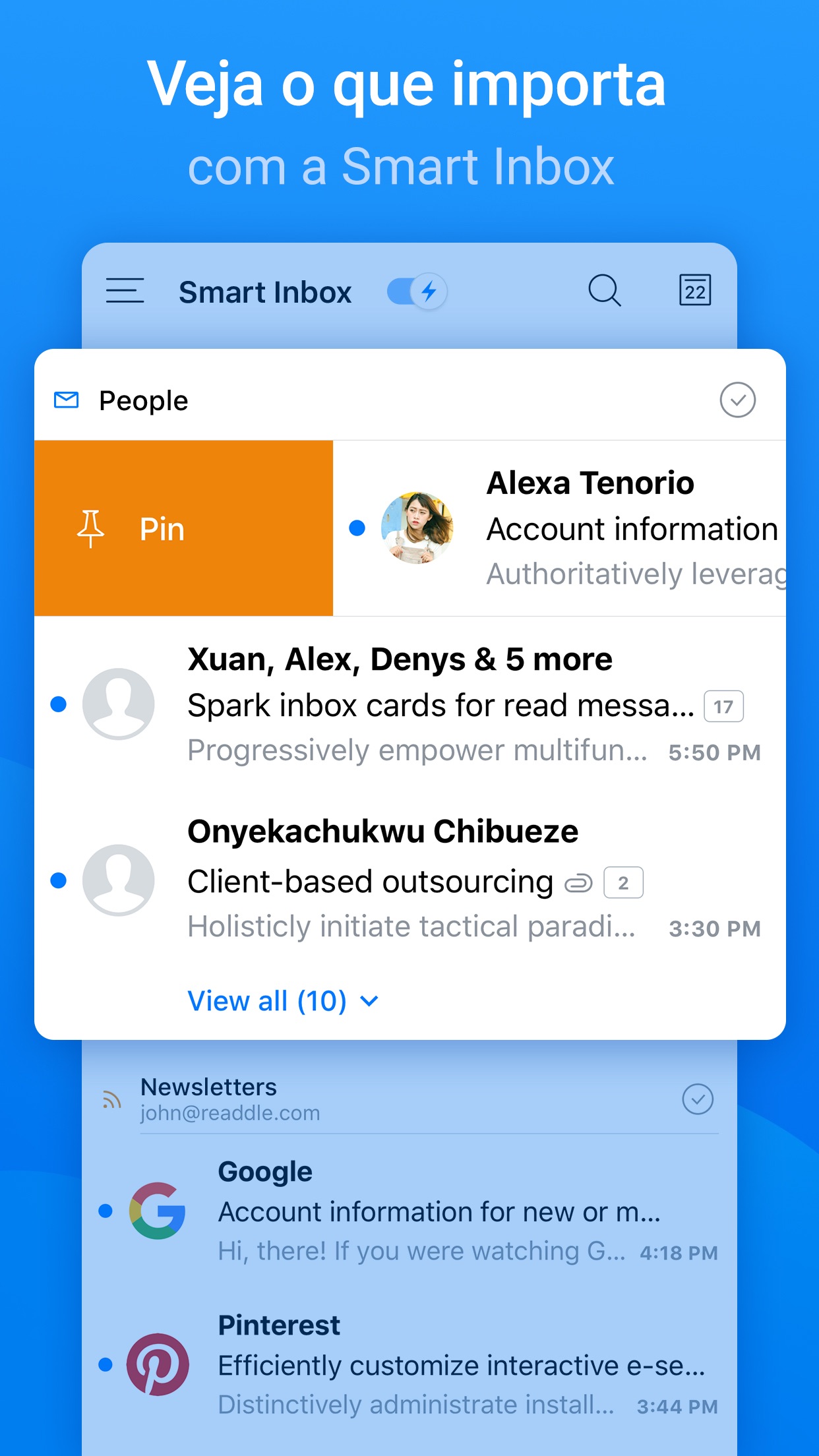 Screenshot do app Spark - Email App da Readdle
