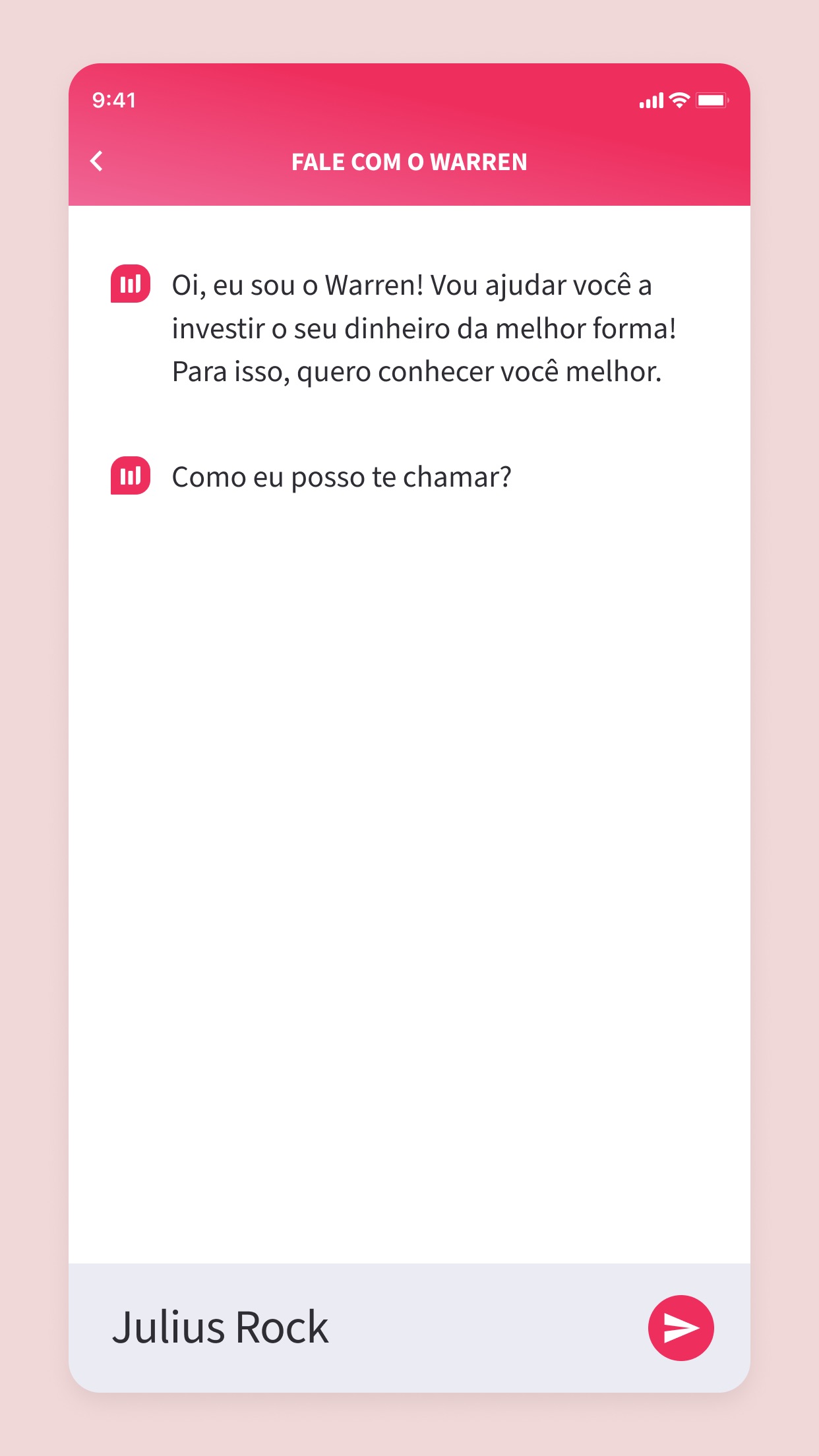 Screenshot do app Warren Brasil