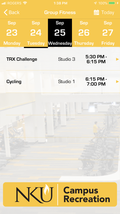 NKU Campus Rec screenshot 2