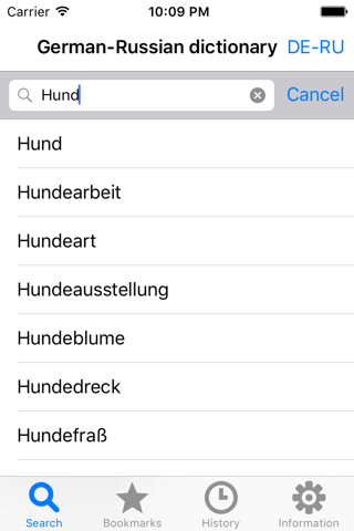 German-Russian dictionary DERU screenshot 2