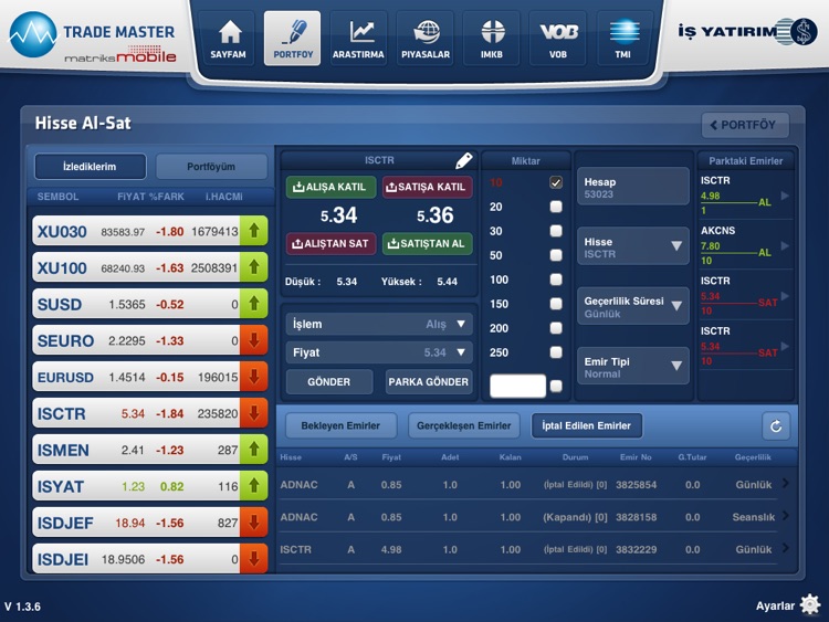 İşYatırım TradeMaster for iPad