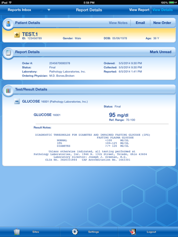Toledo PathLabs App for iPad - náhled
