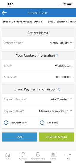myMetLife Gulf Middle East app screenshot