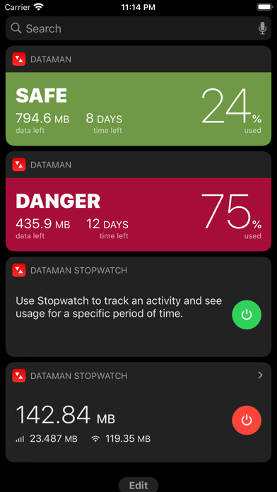DataMan Next - simply track your data usage screenshot