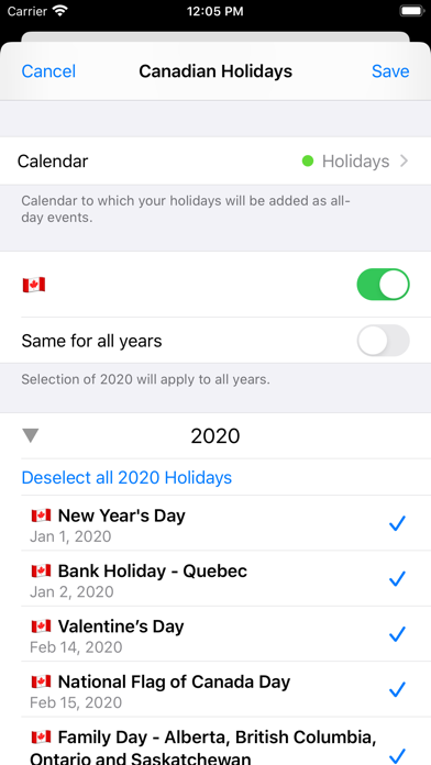 How to cancel & delete Canadian Holidays from iphone & ipad 2
