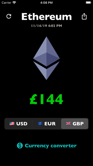 Ethereum price ETH rate live screenshot 3