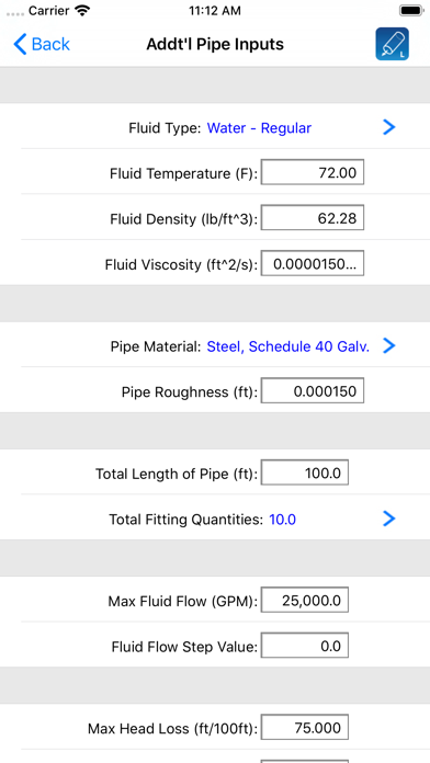 HVAC Pipe Sizer - Liquid Screenshot 4