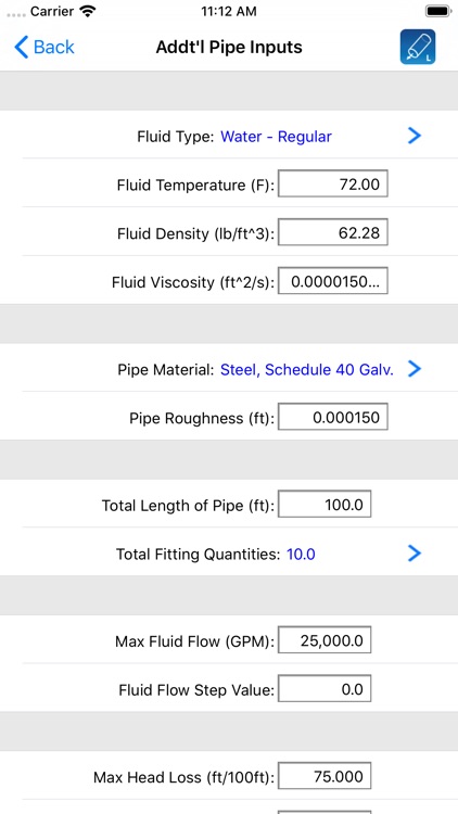 HVAC Pipe Sizer - Liquid screenshot-3