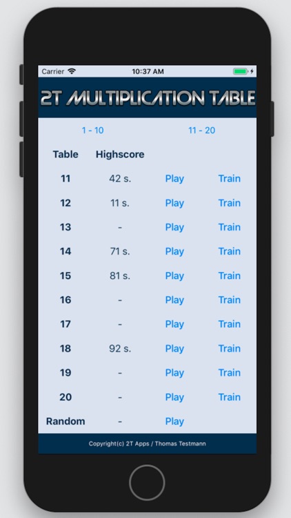 2T Multiplication Table screenshot-4