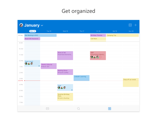 iPad Image of Microsoft Outlook