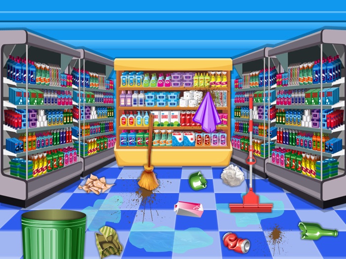超级市场清洁趣味游戏