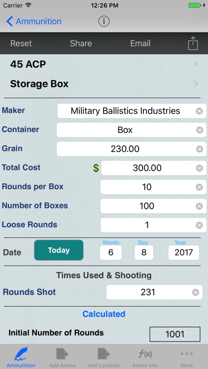 Ammo Inventory,Price per Round