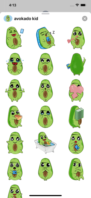 Avocado kid emoji for iMessage