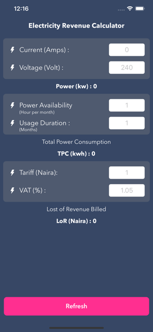 Electricity Revenue Calculator