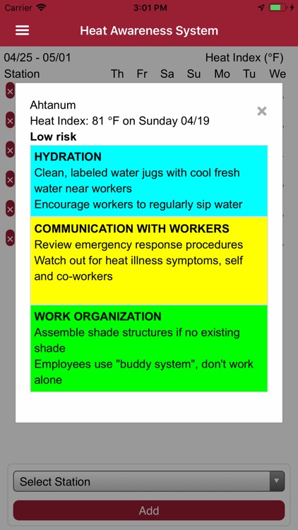 AgWeatherNet Heat Stress