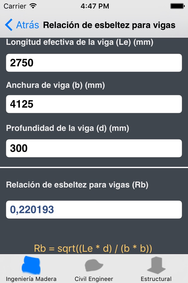 Timber Engineering Calculator screenshot 3