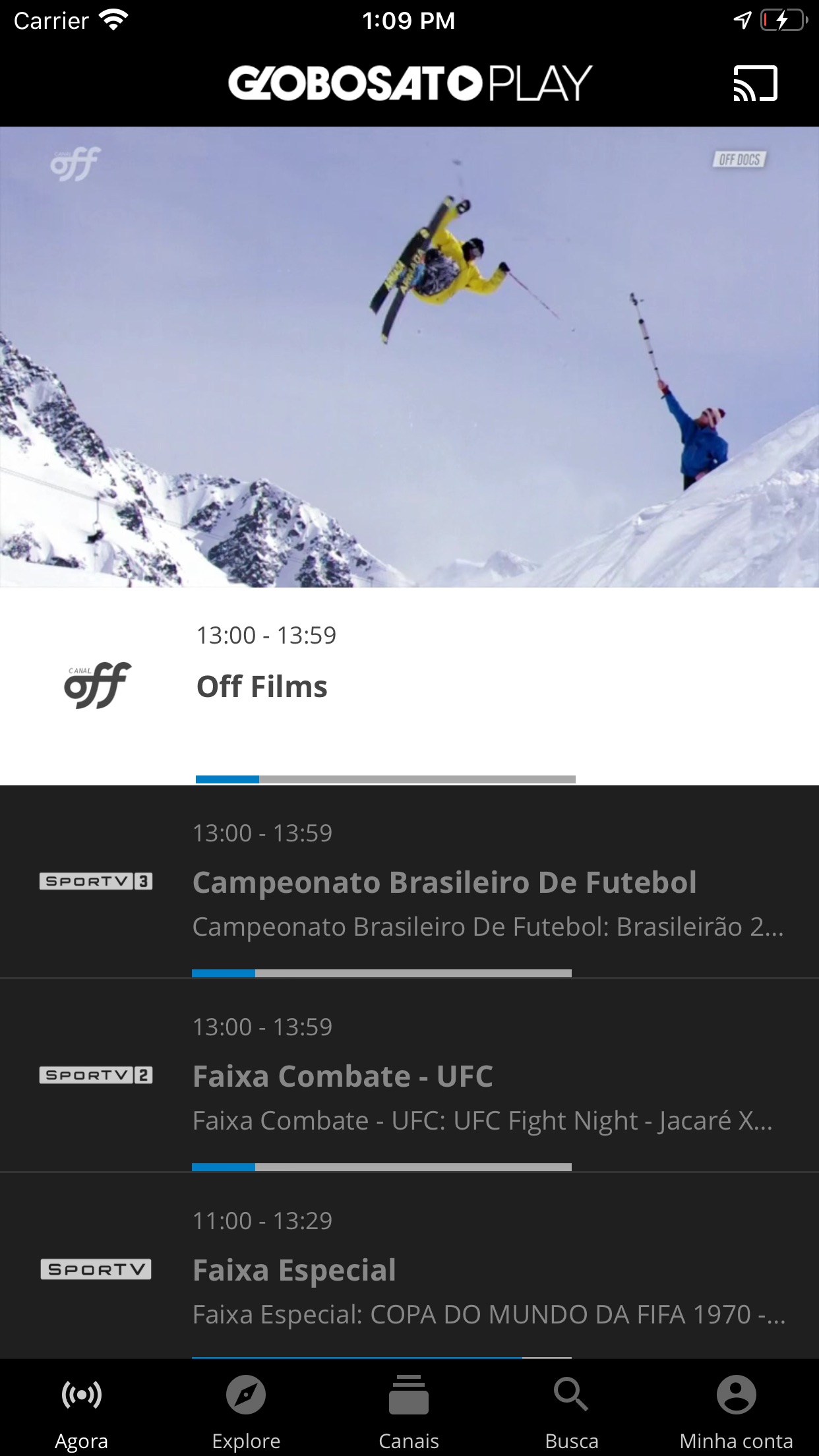 Screenshot do app Globosat Play