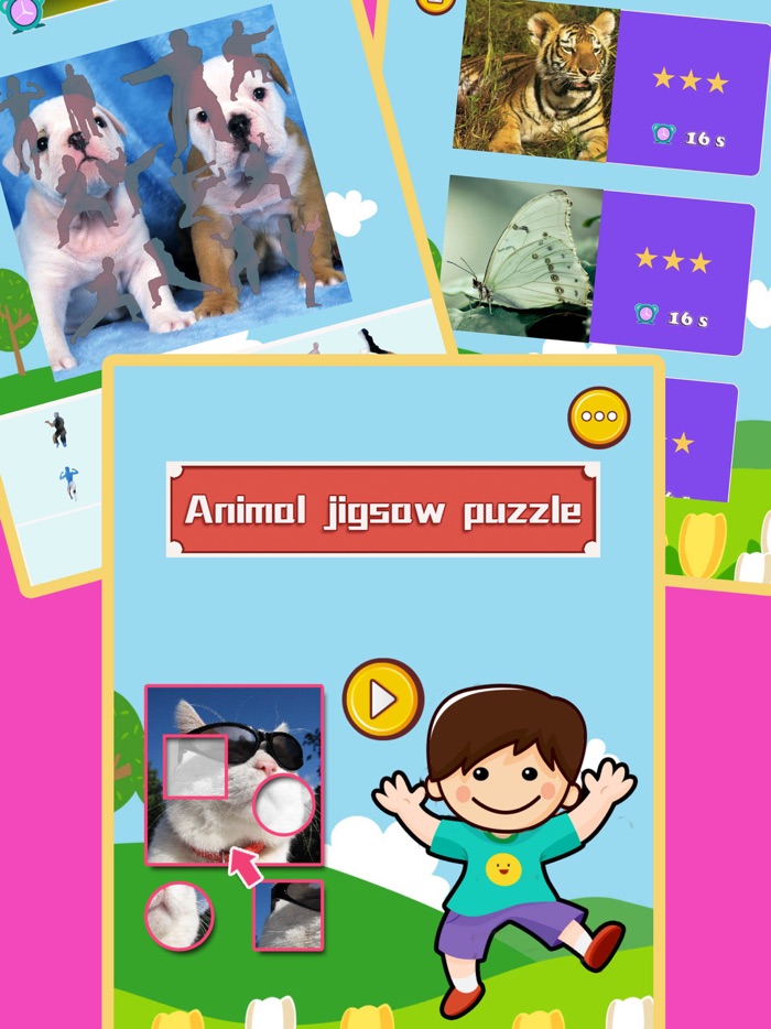 益智拼图游戏 - 组合动物图片