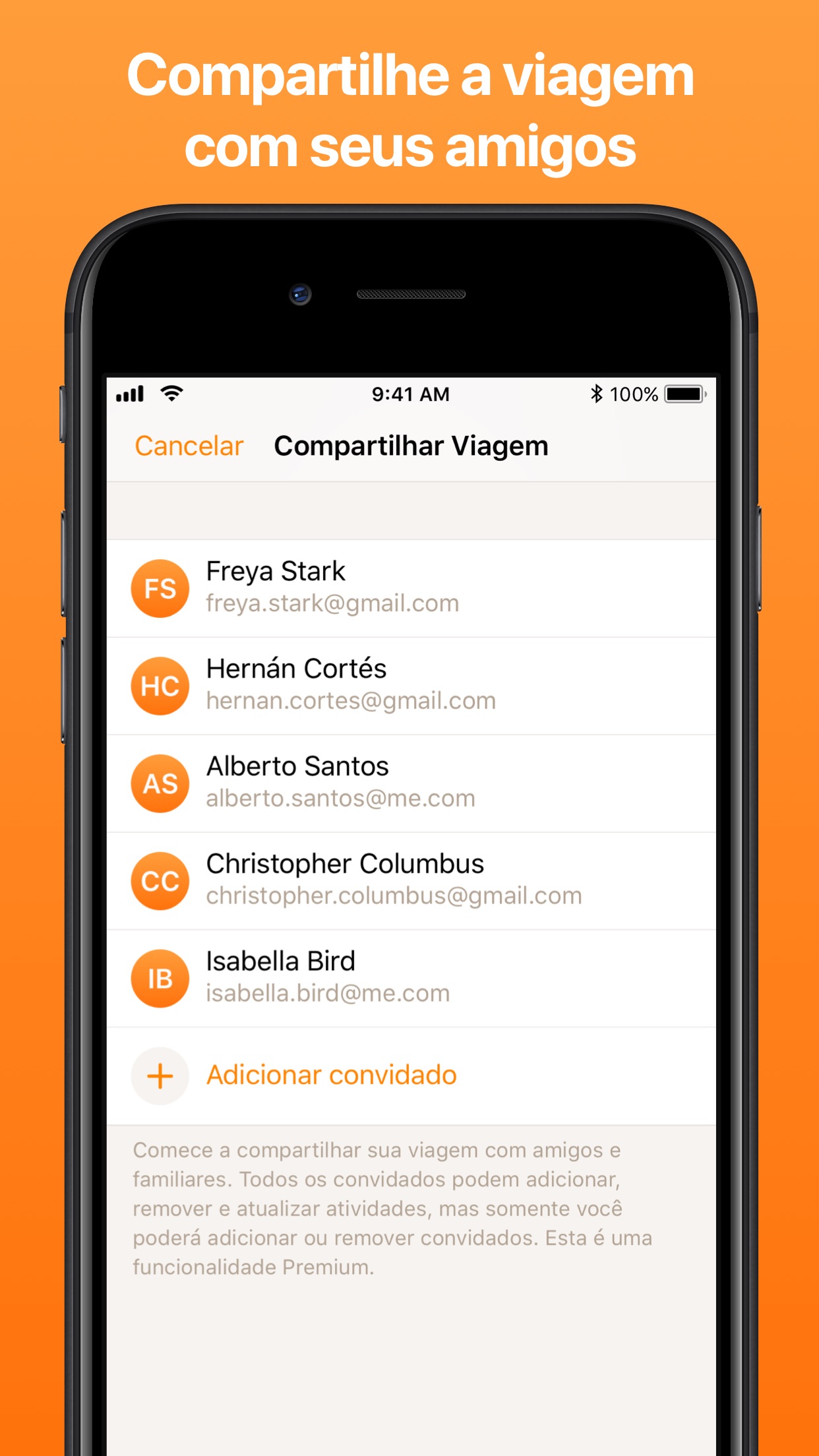Screenshot do app Tripsy
