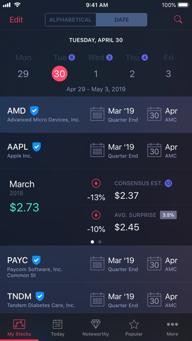 Earnings Season screenshot 2