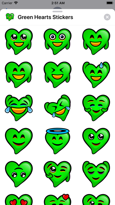 Green Hearts stickers screenshot 2