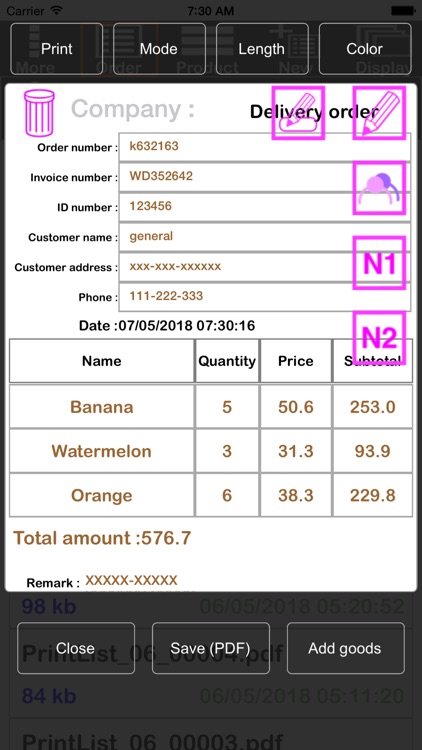 TC Print Invoice