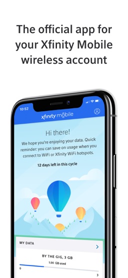 Xfinity Mobile app screenshot