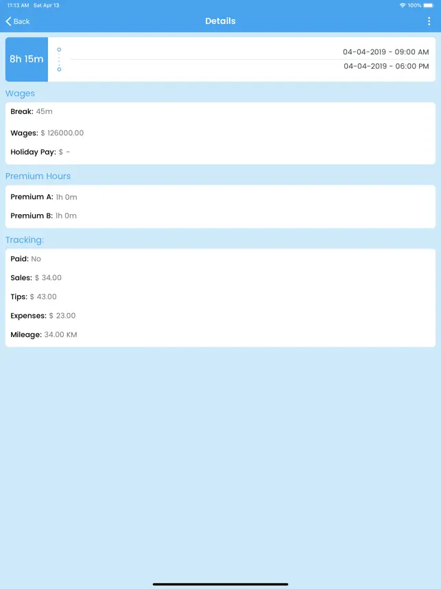 Captura 5 WorkLog - Shift Hours Tracking iphone