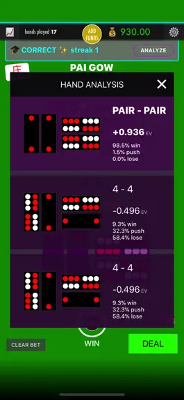 Game screenshot Practice Pai Gow Tiles hack