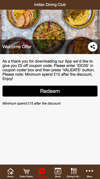 Indian Dining Club App screenshot 3