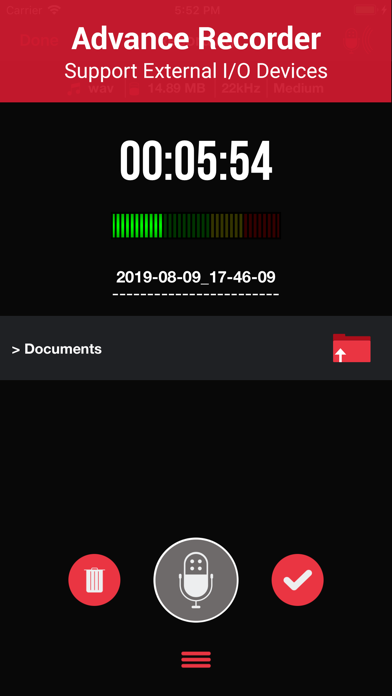 Recorder App Pro - Audio Recording, Voice Memo, Trimming, Playback and Cloud Sharing Screenshot 1