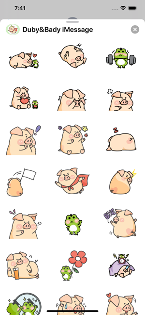 Piggy Duby&Frog Bady -Stickers(圖4)-速報App