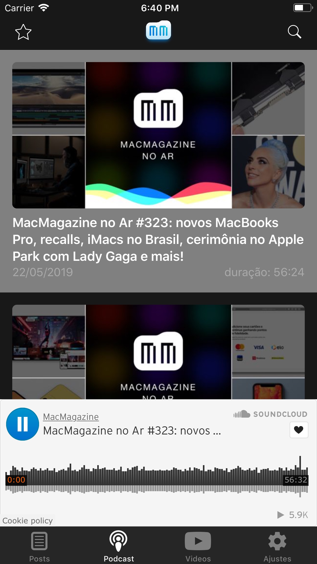 Screenshot do app MacMagazine