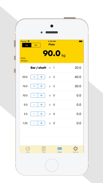 Muscle training/1RM/plate cal