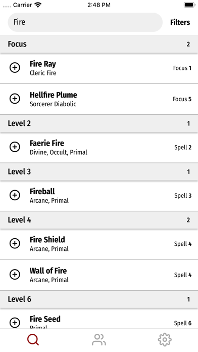 Pathfinder 2e Spell List screenshot 2
