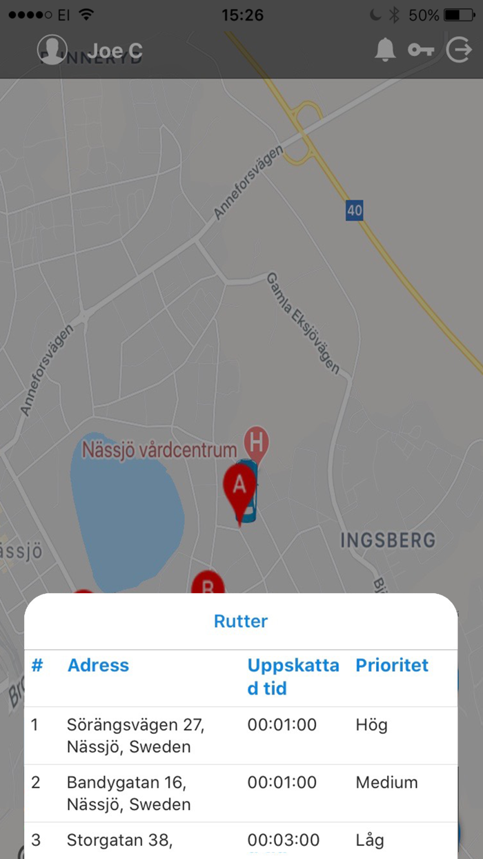 Trackivate chaufför